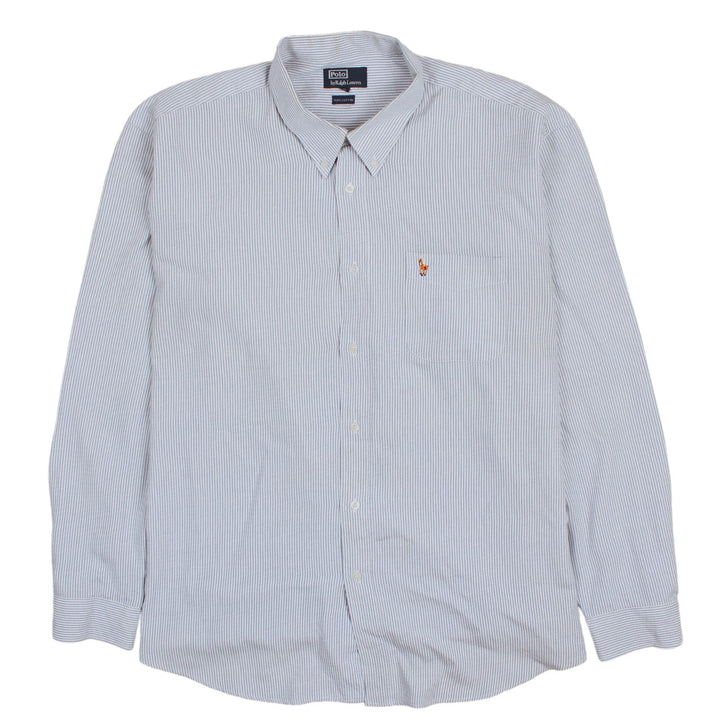Polo Ralph Lauren Men's Blue White XL Striped Long Sleeve Shirt