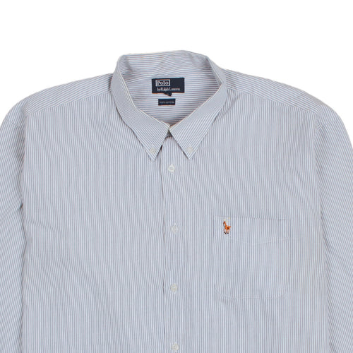 Polo Ralph Lauren Men's Blue White XL Striped Long Sleeve Shirt