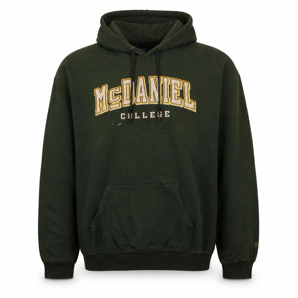 Front view of Champion Men’s Green McDaniel College Pullover Hoodie XL Fleece