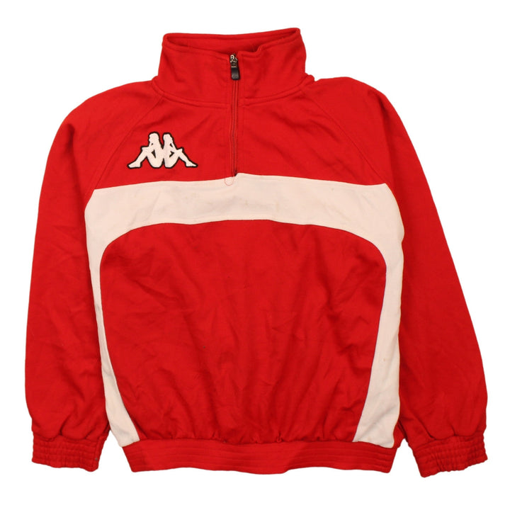 Kappa Boys Red 1/4 Zip Colourblock Sports Sweatshirt Size 152cm