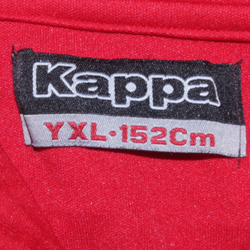 Kappa Boys Red 1/4 Zip Colourblock Sports Sweatshirt Size 152cm