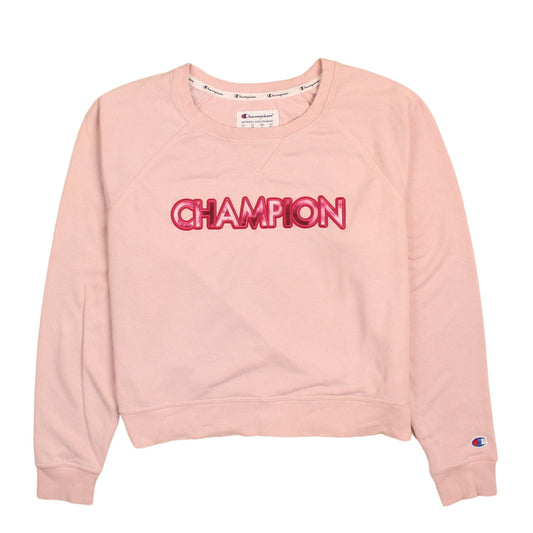 Champion Womens Pink Crew Neck Pullover Sweatshirt L