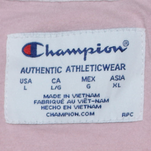Champion Womens Pink Crew Neck Pullover Sweatshirt L