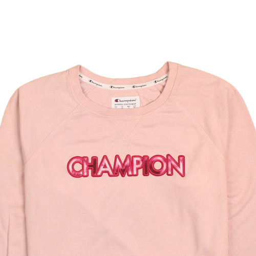 Champion Womens Pink Crew Neck Pullover Sweatshirt L