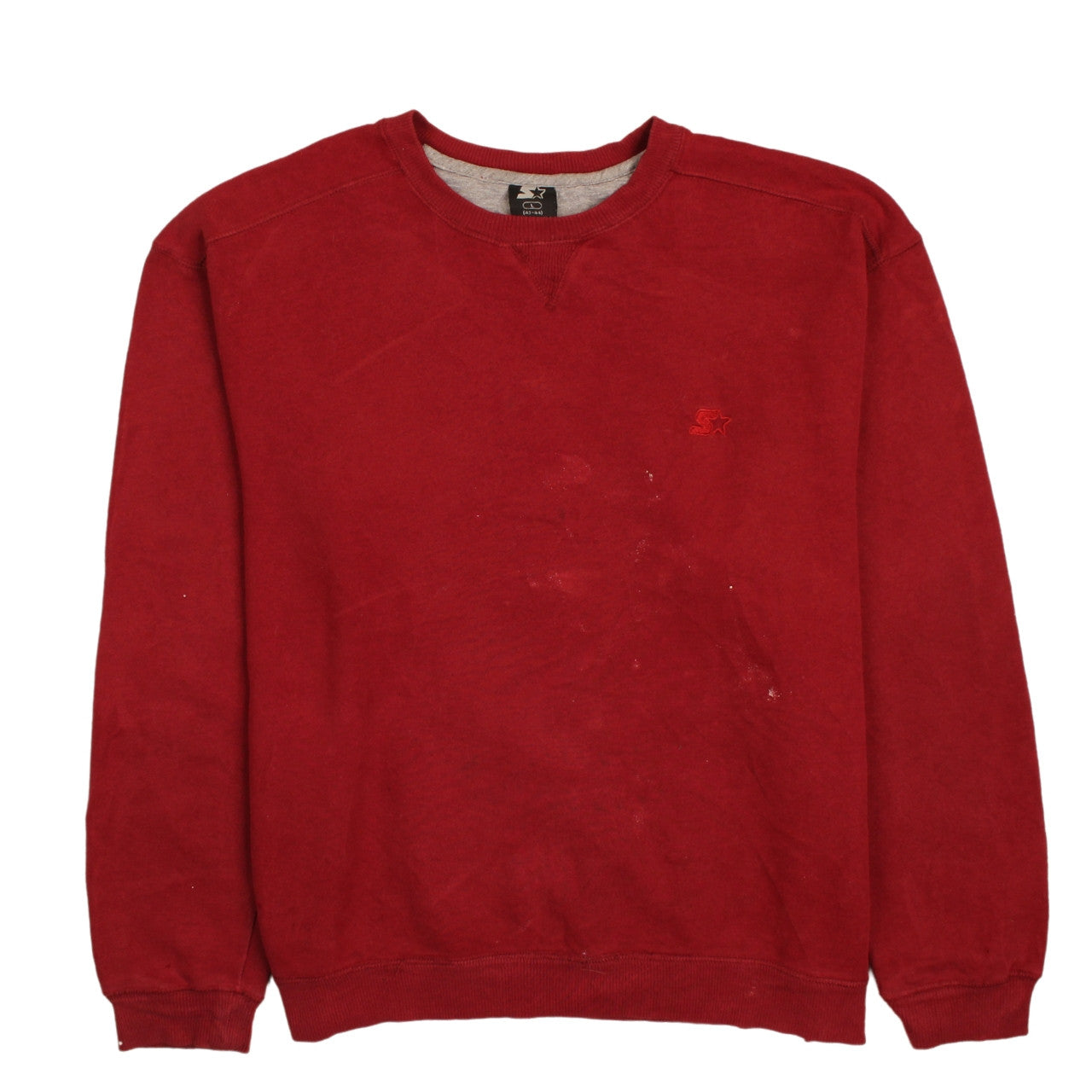 Starter Men's Red Crew Neck Pullover Sweatshirt Size L