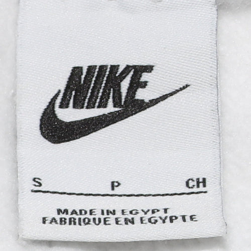 Nike Men's Beige Logo Pullover Hoodie Size S Fleece Sweatshirt