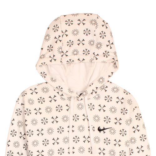 Nike Men's Beige Logo Pullover Hoodie Size S Fleece Sweatshirt
