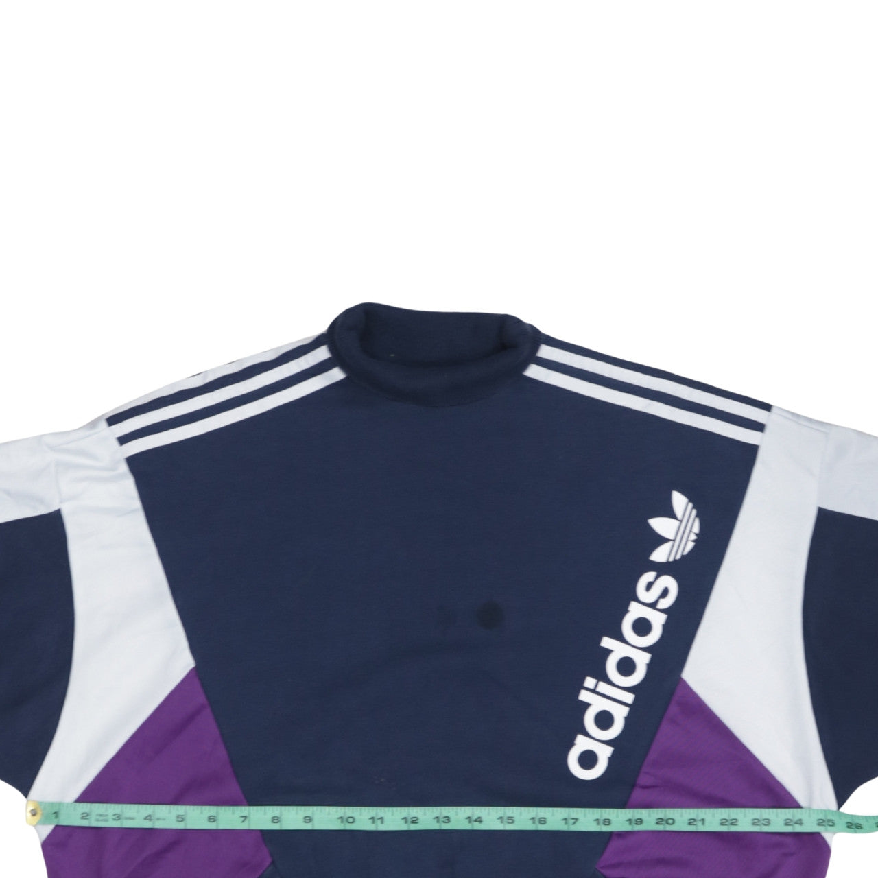 Adidas Womens Navy Blue Colourblock Crew Neck Sweatshirt UK 12