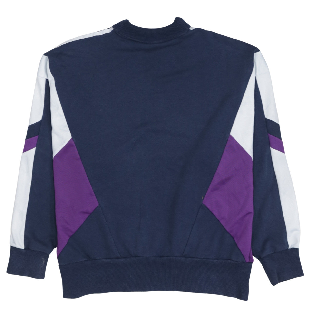 Adidas Womens Navy Blue Colourblock Crew Neck Sweatshirt UK 12