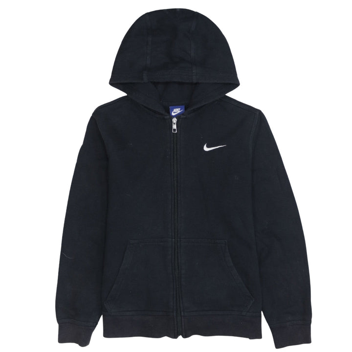 Nike Boys Black Full Zip Hoodie 12-13 Years Hooded Fleece Sweatshirt