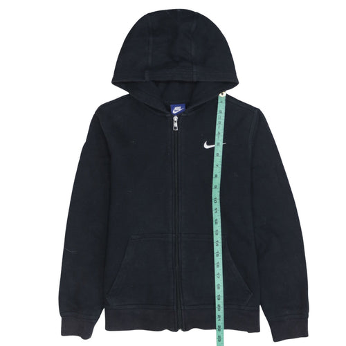 Nike Boys Black Full Zip Hoodie 12-13 Years Hooded Fleece Sweatshirt