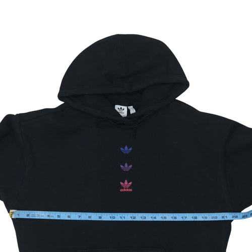 Adidas Womens Black XS Pullover Hoodie with Gradient Trefoil Logo