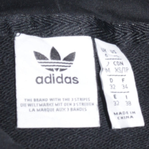 Adidas Womens Black XS Pullover Hoodie with Gradient Trefoil Logo