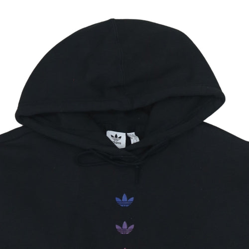 Adidas Womens Black XS Pullover Hoodie with Gradient Trefoil Logo