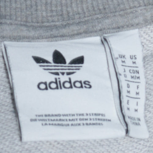 Adidas Mens Grey Crew Neck Pullover Sweatshirt Size M