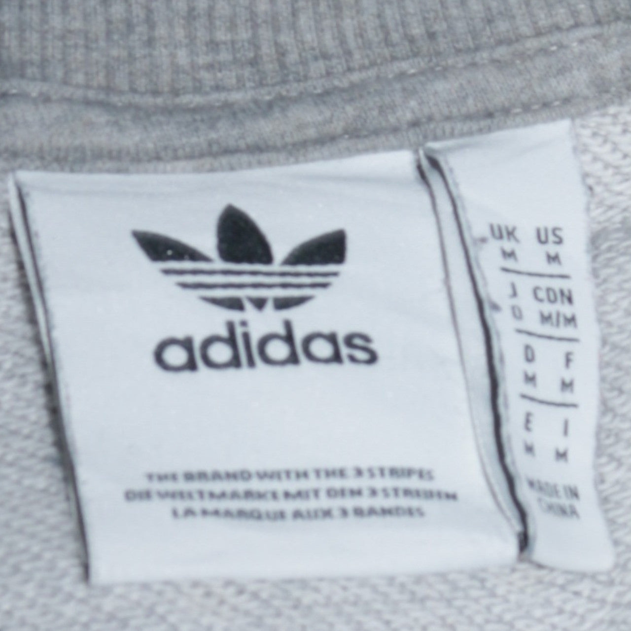 Adidas Mens Grey Crew Neck Pullover Sweatshirt Size M