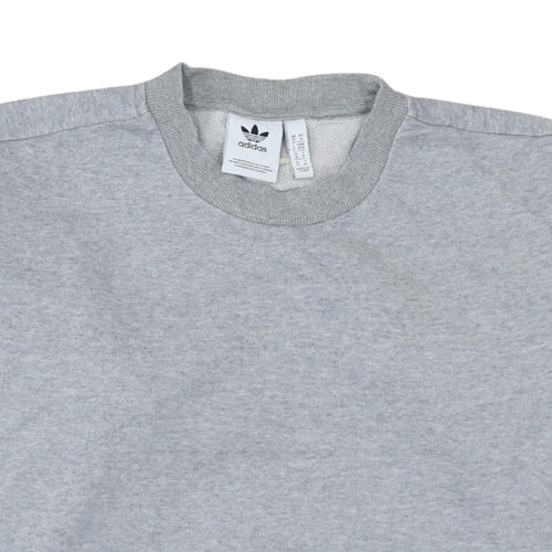 Adidas Mens Grey Crew Neck Pullover Sweatshirt Size M