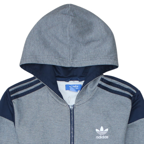 Adidas Men’s Grey Full Zip Hoodie Small Regular Fit Sports Style