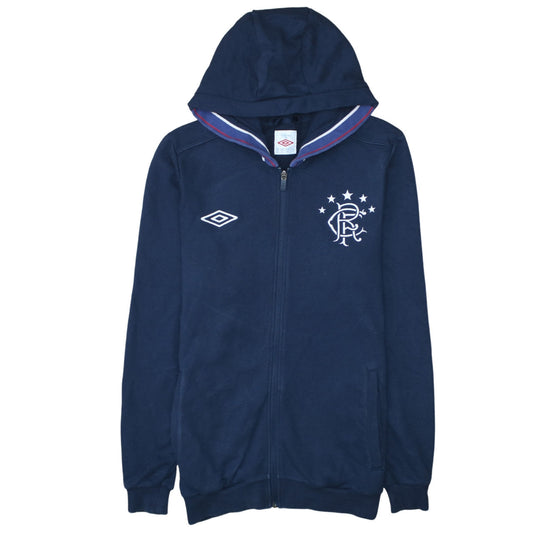 Umbro Men's Blue Full Zip Hoodie Small Embroidered Sportswear