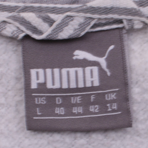 Puma Women's Grey Full Zip Hoodie Size 14 L Hooded Sweatshirt