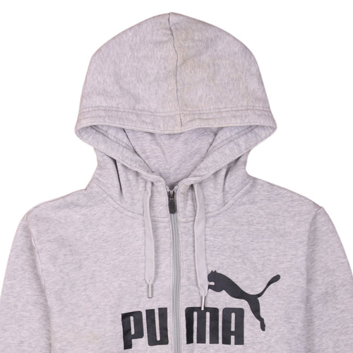 Puma Women's Grey Full Zip Hoodie Size 14 L Hooded Sweatshirt