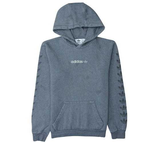 Adidas Men's Grey Pullover Hoodie XS Logo Fleece Sweatshirt
