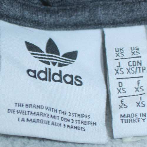 Adidas Men's Grey Pullover Hoodie XS Logo Fleece Sweatshirt