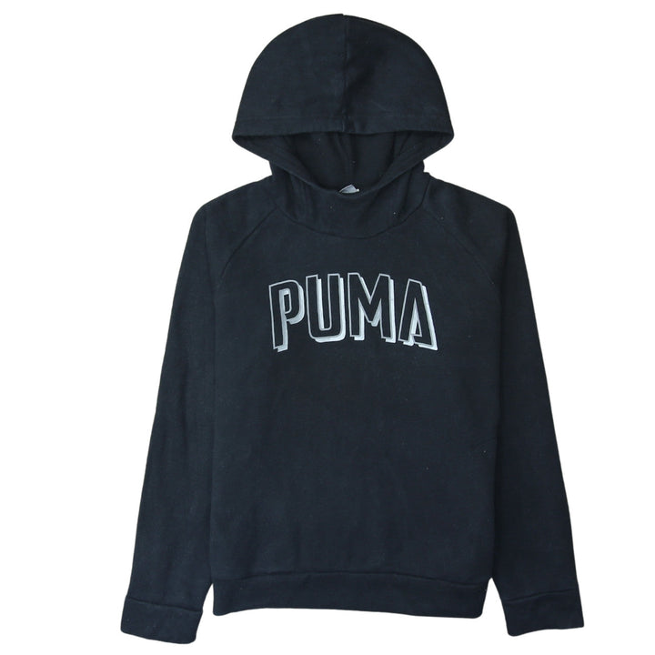 PUMA Men's Black Pullover Hoodie M Logo Fleece Sweatshirt