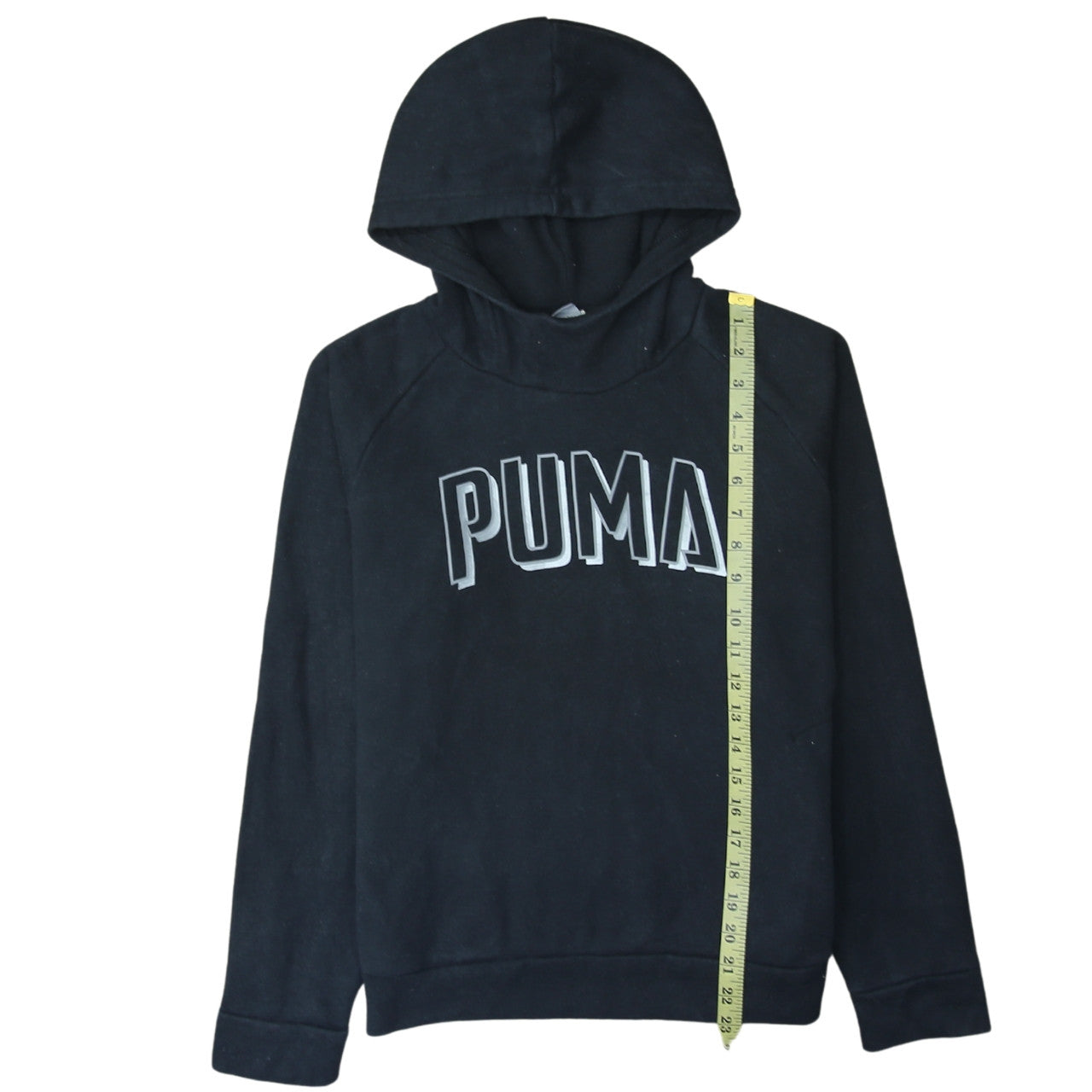 PUMA Men's Black Pullover Hoodie M Logo Fleece Sweatshirt