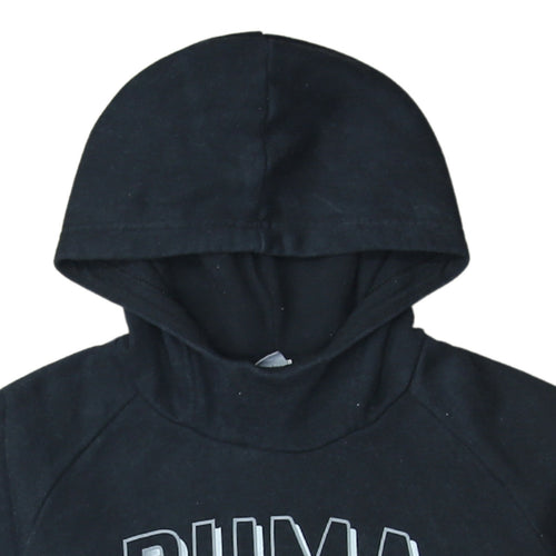 PUMA Men's Black Pullover Hoodie M Logo Fleece Sweatshirt