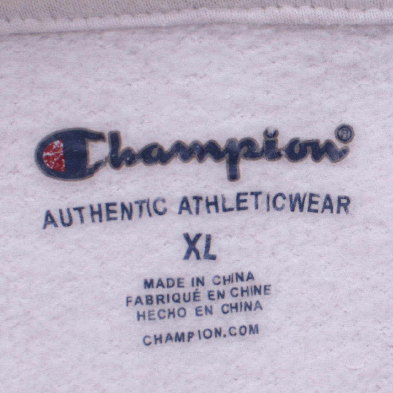 Champion Men's White XL Pullover Hoodie with Embroidered Logo