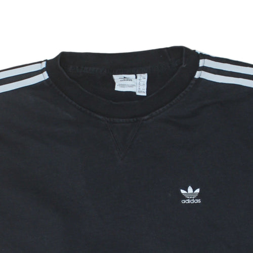 Adidas Women Black Size 12 Crew Neck Pullover Sweatshirt