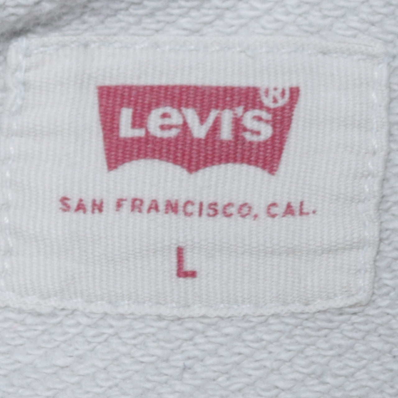 Levi's Men's White Pullover Hoodie L Logo Fleece Sweatshirt