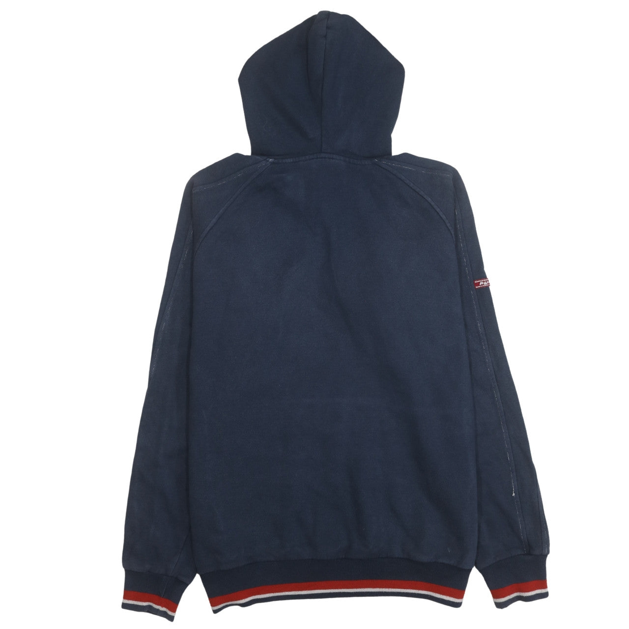 Puma Men's Blue Pullover Hoodie L Vintage Sports Graphic