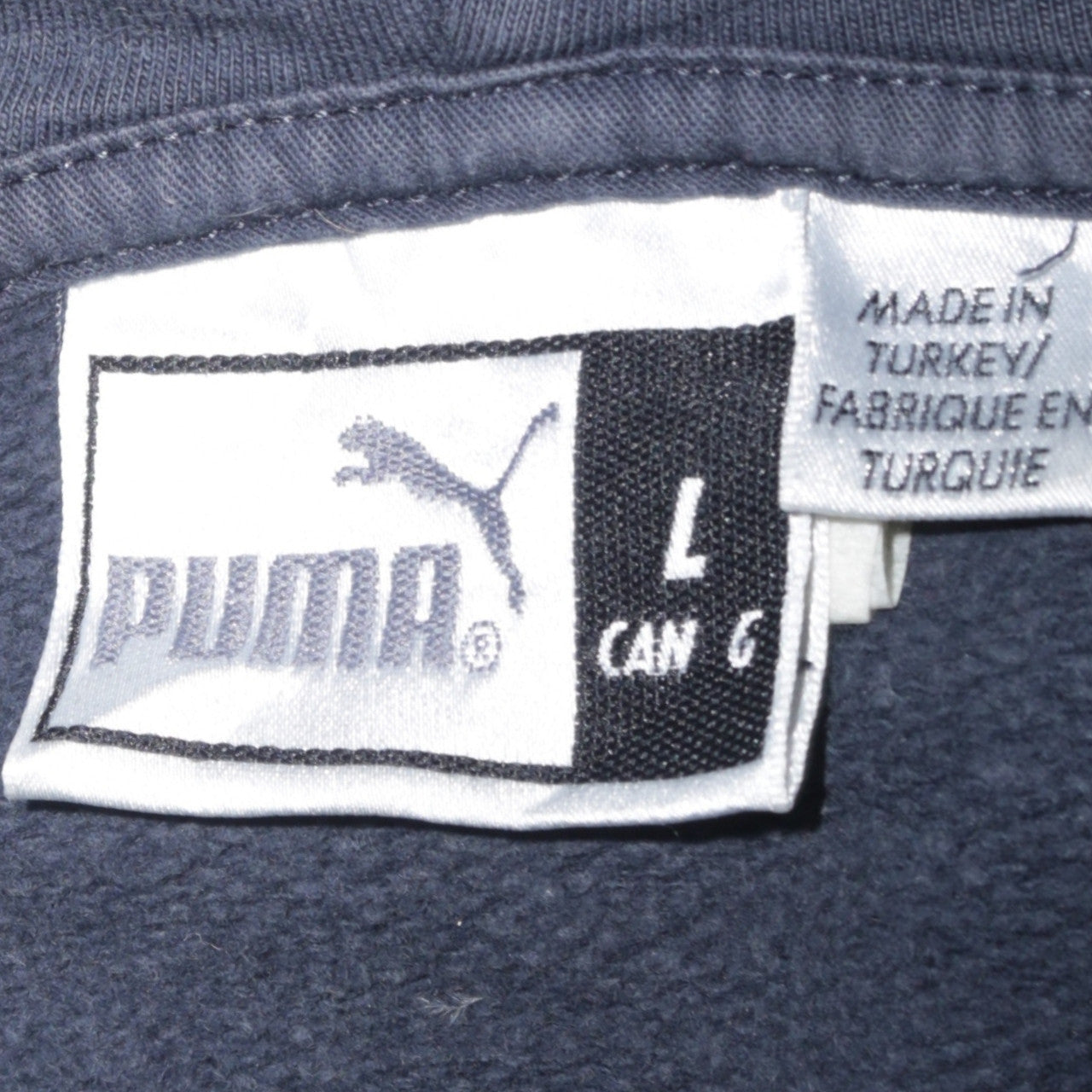 Puma Men's Blue Pullover Hoodie L Vintage Sports Graphic