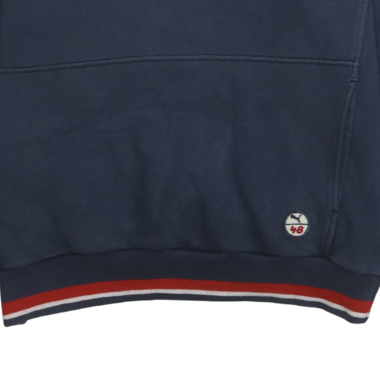 Puma Men's Blue Pullover Hoodie L Vintage Sports Graphic
