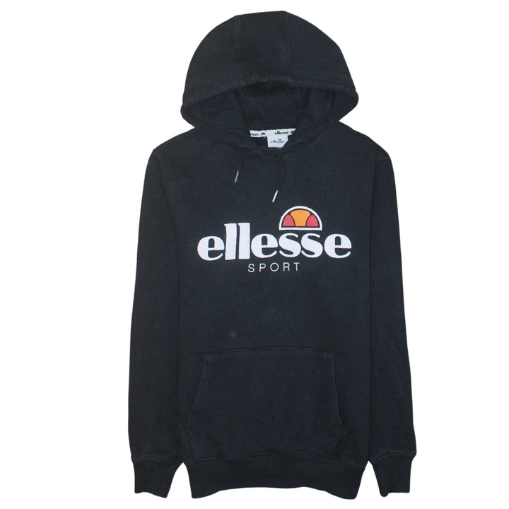 Ellesse Women Black UK 10 Pullover Hoodie Sport Logo Sweatshirt