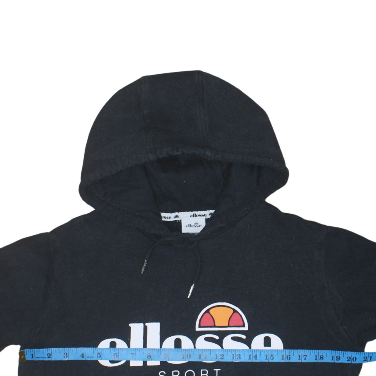 Ellesse Women Black UK 10 Pullover Hoodie Sport Logo Sweatshirt