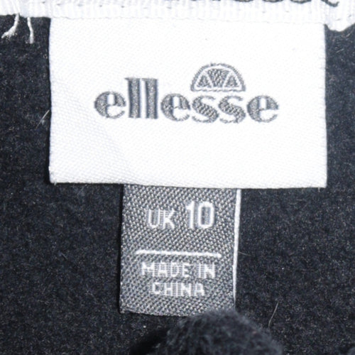 Ellesse Women Black UK 10 Pullover Hoodie Sport Logo Sweatshirt