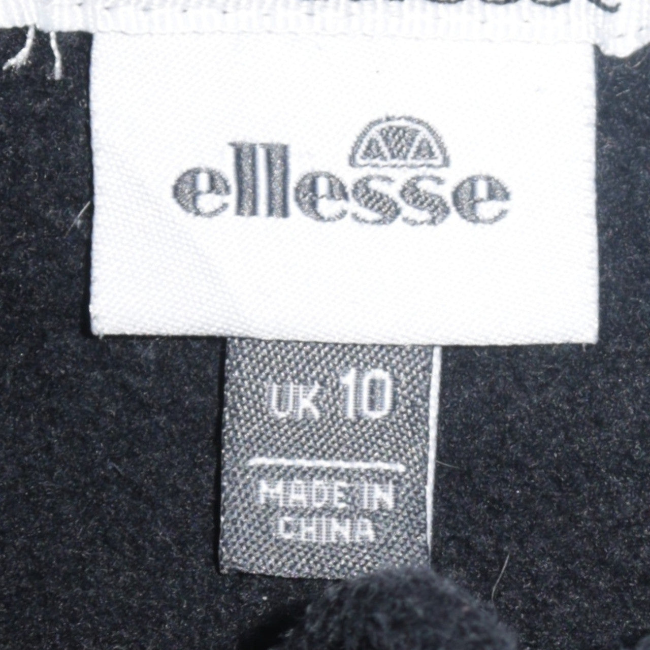 Ellesse Women Black UK 10 Pullover Hoodie Sport Logo Sweatshirt