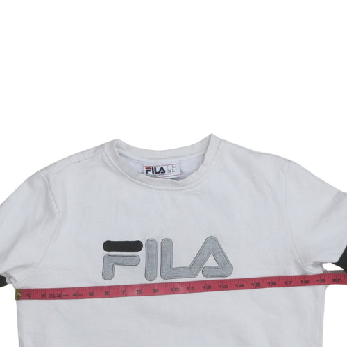 FILA Men’s White Logo Pullover Sweatshirt Size S