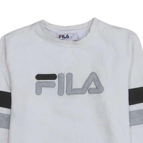 FILA Men’s White Logo Pullover Sweatshirt Size S