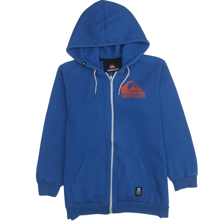 Quiksilver Boys Blue Full Zip Hoodie 13-14 Years Cotton Blend Fleece