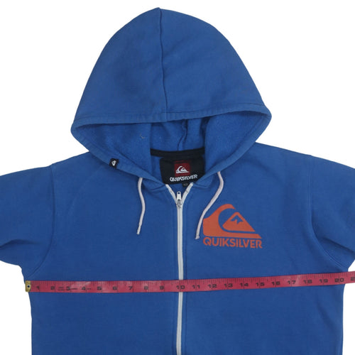 Quiksilver Boys Blue Full Zip Hoodie 13-14 Years Cotton Blend Fleece