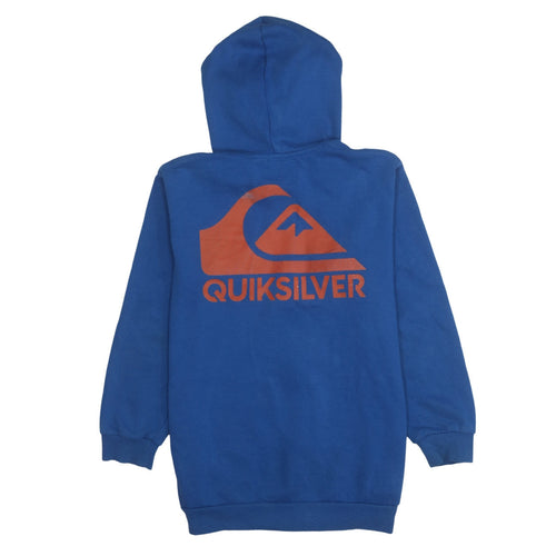 Quiksilver Boys Blue Full Zip Hoodie 13-14 Years Cotton Blend Fleece