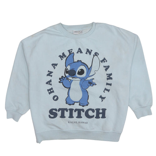 Disney Primark Women Blue Stitch Sweatshirt L Graphic Pullover