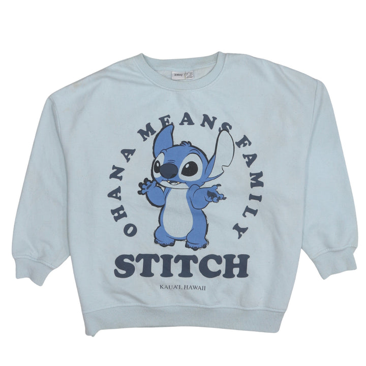 Disney Primark Women Blue Stitch Sweatshirt L Graphic Pullover