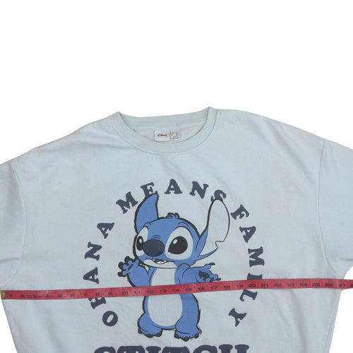 Disney Primark Women Blue Stitch Sweatshirt L Graphic Pullover