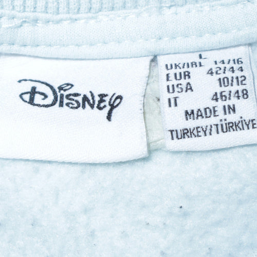 Disney Primark Women Blue Stitch Sweatshirt L Graphic Pullover
