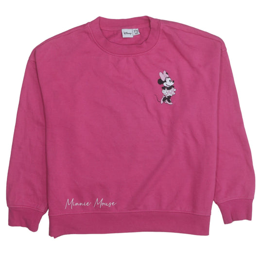 Disney Women’s Pink Minnie Mouse Pullover Sweatshirt Size S